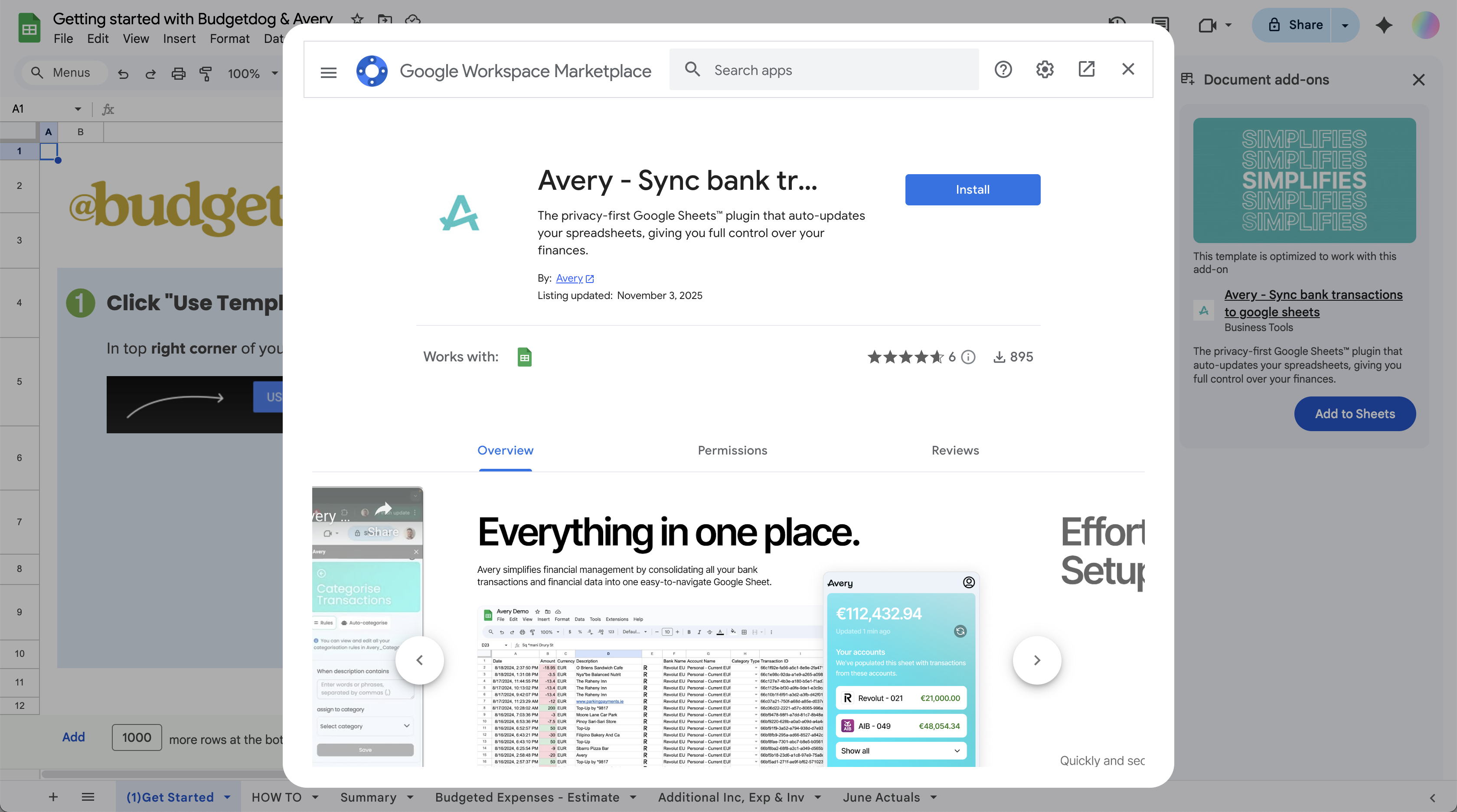 Install Avery Browser Extension